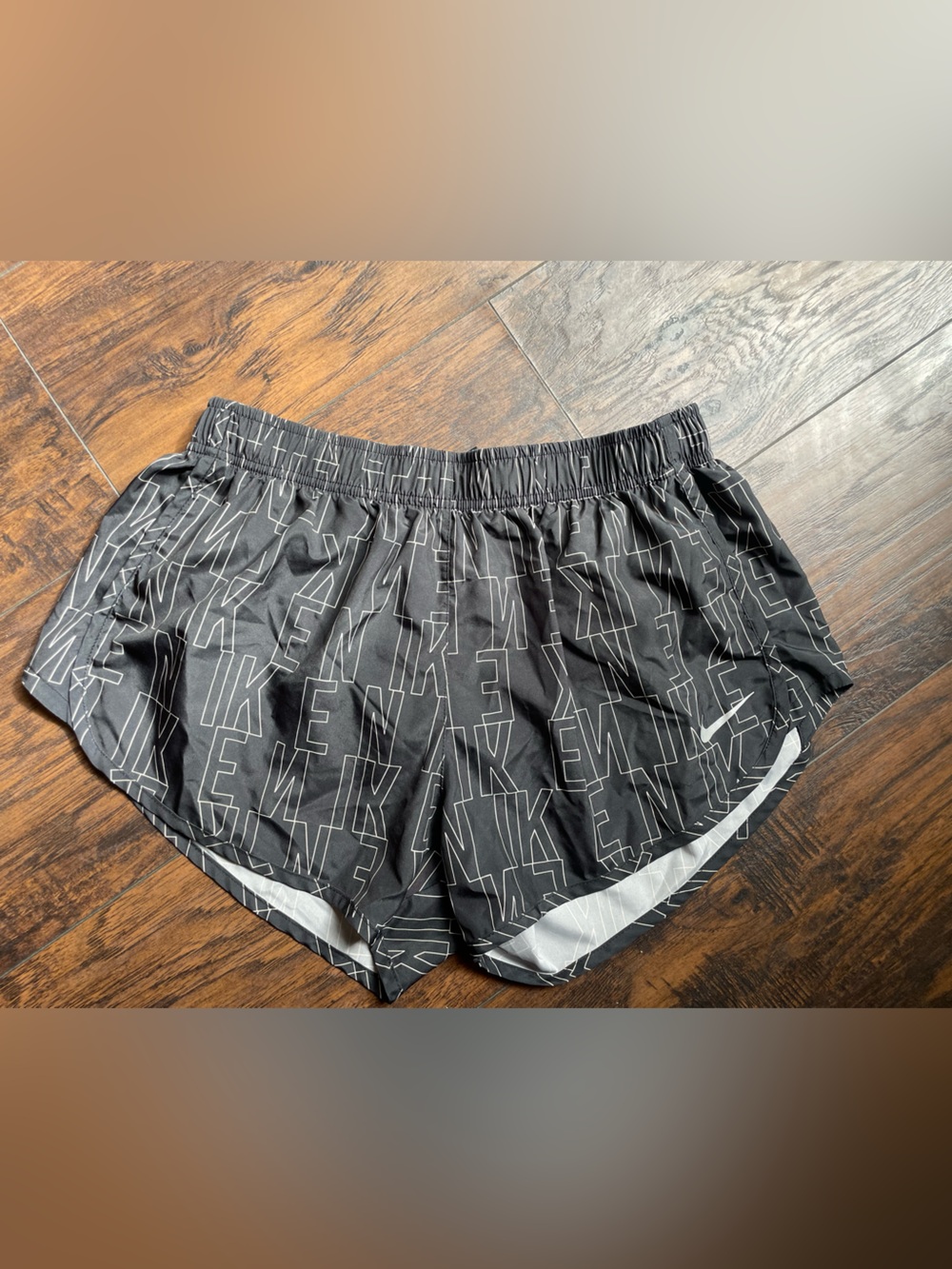 Nike Women’s Black Athletic Running Shorts with Allover Logo